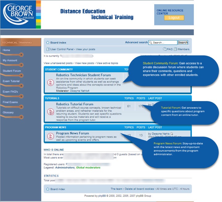 Online Forum Support GBC Robotics